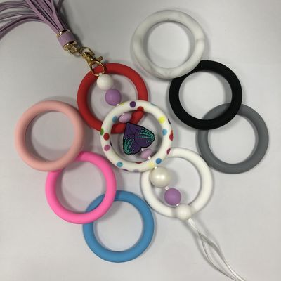 Grânulos focais do anel-O do silicone por atacado de PISSEN para keychains de DIY