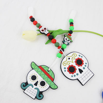 Silicone macio e flexível Teether por 0-36 do bebê DIY do silicone meses de keychains do teether para o Dia das Bruxas