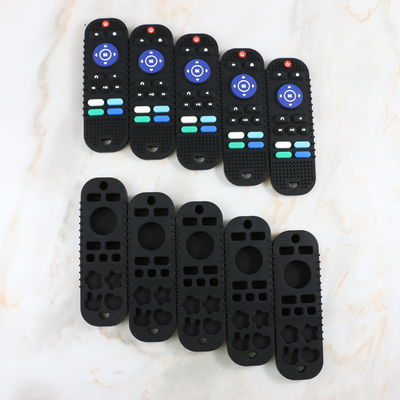 Vário bebê feito sob encomenda dos projetos que sai os dentes produtos no vário brinquedo do teether do silicone do controlador da tevê das cores