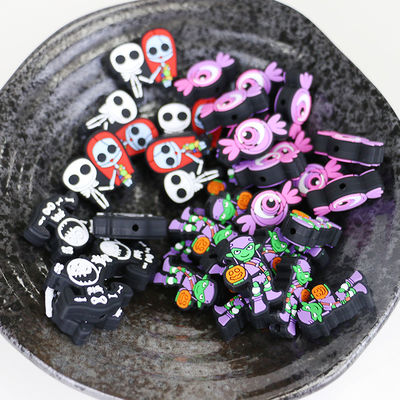 baixo silicone bonito barato por atacado dos desenhos animados DIY de MOQ que sai os dentes grânulos para keychains das penas