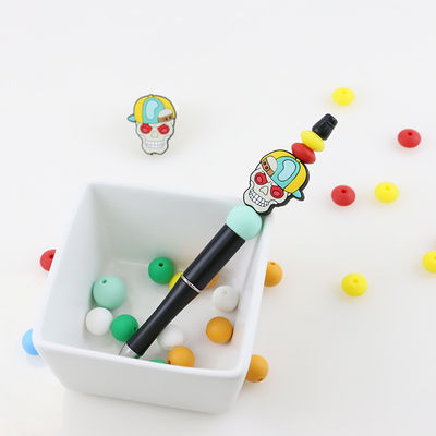 Grânulo focal do silicone feito sob encomenda das abóboras do crânio do Dia das Bruxas para keychains das penas de DIY