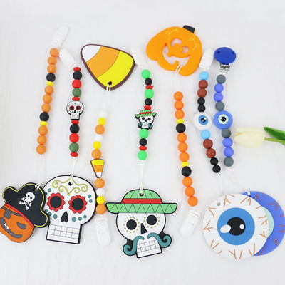 Grânulos focais de venda quentes do silicone de Dia das Bruxas para o bebê DIY que sai os dentes keychains