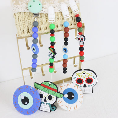 Grânulos focais de venda quentes do silicone de Dia das Bruxas para o bebê DIY que sai os dentes keychains