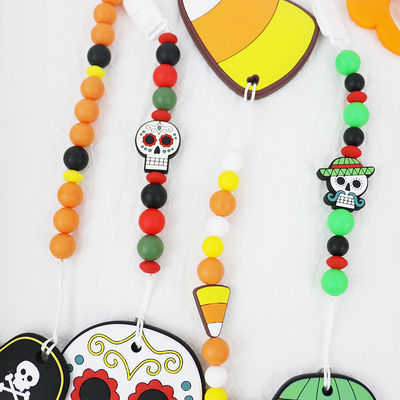Grânulos focais de venda quentes do silicone de Dia das Bruxas para o bebê DIY que sai os dentes keychains