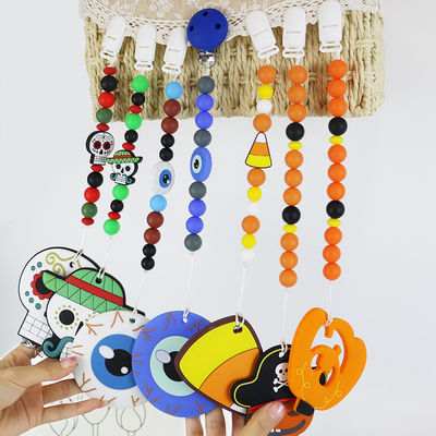 Grânulos focais de venda quentes do silicone de Dia das Bruxas para o bebê DIY que sai os dentes keychains