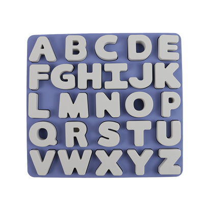 Enigma educacional BPA Eco livre do silicone das letras do alphabate 26 dos brinquedos do silicone feito sob encomenda do logotipo amigável para crianças