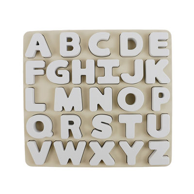 Enigma educacional BPA Eco livre do silicone das letras do alphabate 26 dos brinquedos do silicone feito sob encomenda do logotipo amigável para crianças