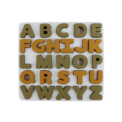 Enigma educacional BPA Eco livre do silicone das letras do alphabate 26 dos brinquedos do silicone feito sob encomenda do logotipo amigável para crianças