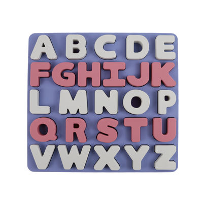 Enigma educacional BPA Eco livre do silicone das letras do alphabate 26 dos brinquedos do silicone feito sob encomenda do logotipo amigável para crianças