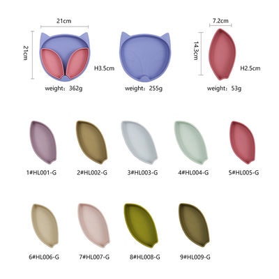 Microondas seguras Placas de silicone colher de bebê livre de BPA não tóxico suave para bebês