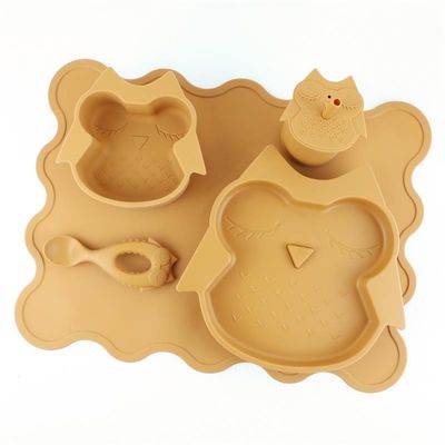 4 partes da bacia do silicone ajustaram pratos livres não tóxicos do bebê da micro-ondas de BPA