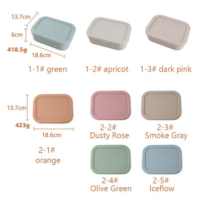 Bacia empilhável do silicone com a lancheira Bento Set Microwave Safe da tampa da tampa