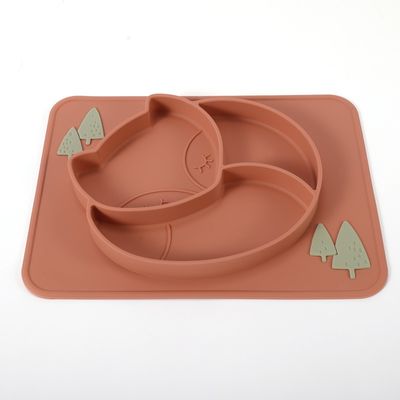 Desenho de animais Placas de silicone para crianças de pequeno porte Taça dobrável Multicolor