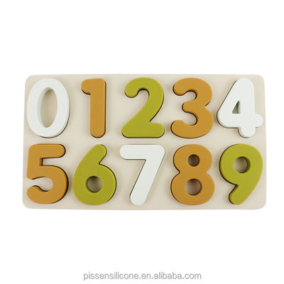 Puzzle educacional de silicone liso com material não tóxico e ecológico