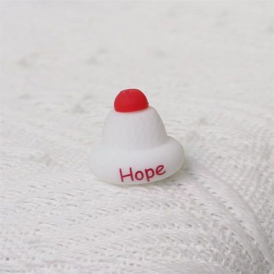 Varejo 100% seguro sem BPA, pérola de silicone com focos de chapéu de Natal 3D - não tóxico