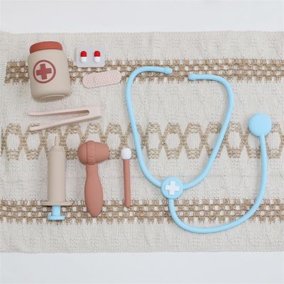 Brinquedos personalizados de silicone para bebês Função Doutor Role Playing Kids Nurse Role Toy Sets