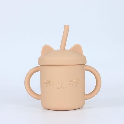 155g Copo de Silicone com Impressão Copo de Sippy com Palha