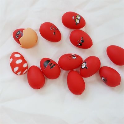 Perlas de silicone para dentição suaves seguras duráveis de Páscoa Perlas de silicone de ovos com buraco para a fabricação de caneta