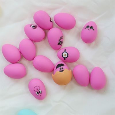 Perlas de silicone para dentição suaves seguras duráveis de Páscoa Perlas de silicone de ovos com buraco para a fabricação de caneta