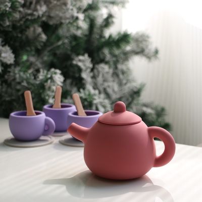 Novas Chegadas Crianças Crianças Fingindo Jogar em Casa Chávena Conjunto de Brinquedos de Silicone Com 11pcs