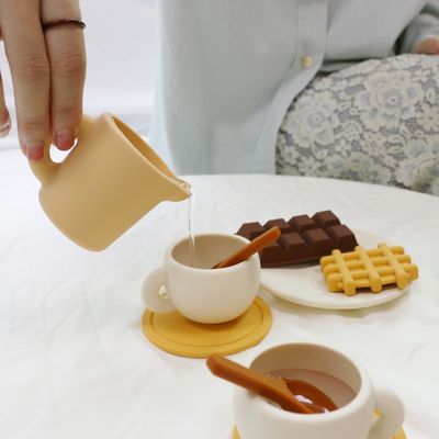 Novas Chegadas Crianças Crianças Fingindo Jogar em Casa Chávena Conjunto de Brinquedos de Silicone Com 11pcs