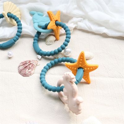 Dentes de bebê de silicone de qualidade alimentar com design não-tóxico e mão fácil, anéis de silicone sem BPA