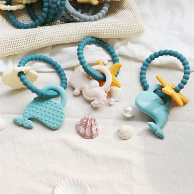 Dentes de bebê de silicone de qualidade alimentar com design não-tóxico e mão fácil, anéis de silicone sem BPA