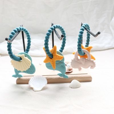 Dentes de bebê de silicone de qualidade alimentar com design não-tóxico e mão fácil, anéis de silicone sem BPA