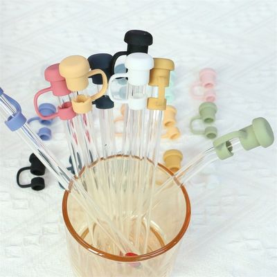Toppers de palha de silicone feitos sob medida para tumblers chapéus de chapéu de palha de silicone PVC livre livre de BPA