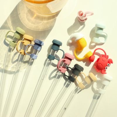 Não-tóxico Custom Made Silicone Straw Cover Toppers Chapéu de Chapéu Para Tumblers Palha