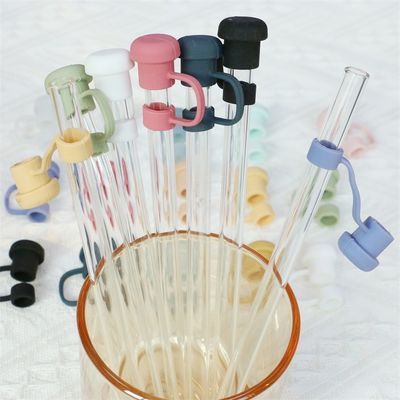 Não-tóxico Custom Made Silicone Straw Cover Toppers Chapéu de Chapéu Para Tumblers Palha