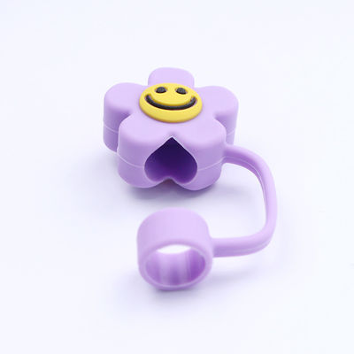 3D Flower Design Silicone Straw Cap 100% Bpa Free Não Toxic Safe Silicone Toppers Para Cup Straws