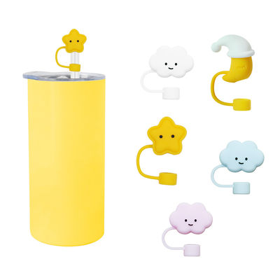 Diferentes flores de silicone palha de palha chapéu de chapéu Toppers Covers para Tumbler Cup
