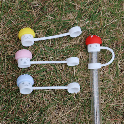 Desenho personalizado de Mushroom Público 10MM Topper de Palha Para Copo de Tumbler Chapéus de Cobertura de Palha de Silicona Completa