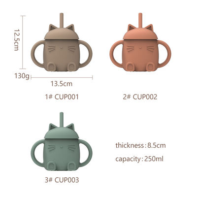 Grade Alimentar Silicone Palha Sippy Cup 200 ml Capacidade