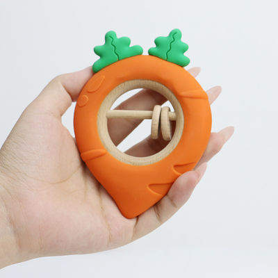 Fábrica de cenouras Bebê Bpa Grátis Grátis Brinquedos de silicone para crianças Bpa Grátis Teether de forma de bebê Tamanho perfeito para mão pequena