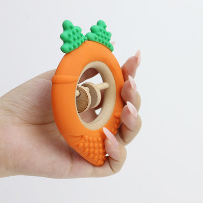 Fábrica de cenouras Bebê Bpa Grátis Grátis Brinquedos de silicone para crianças Bpa Grátis Teether de forma de bebê Tamanho perfeito para mão pequena