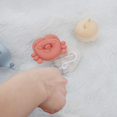 NOVO desenhos animados de animais de vida marinha crianças silicone Banho brinquedos Conjunto para crianças 100% de qualidade alimentar kits de brinquedos de pesca de silicone