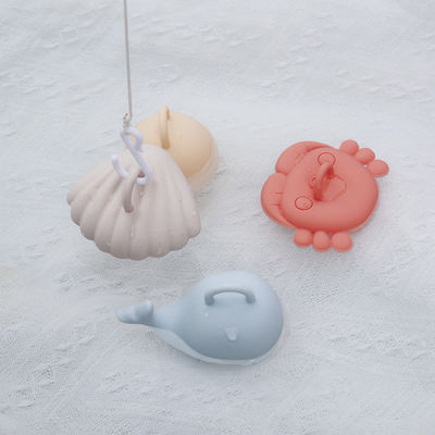 NOVO desenhos animados de animais de vida marinha crianças silicone Banho brinquedos Conjunto para crianças 100% de qualidade alimentar kits de brinquedos de pesca de silicone