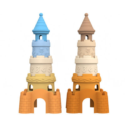 Fábrica BSCI custom silicone empilhamento brinquedos bebê educacional crianças construção torre empilhador brinquedos de silicone
