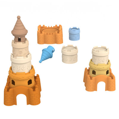 Fábrica BSCI custom silicone empilhamento brinquedos bebê educacional crianças construção torre empilhador brinquedos de silicone