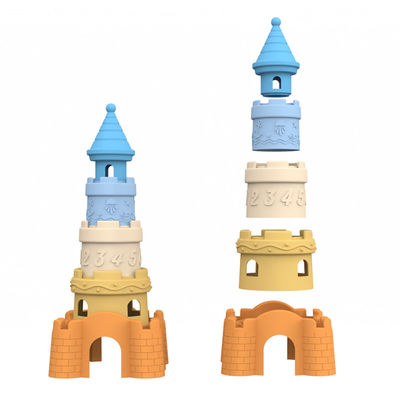 Fábrica BSCI custom silicone empilhamento brinquedos bebê educacional crianças construção torre empilhador brinquedos de silicone
