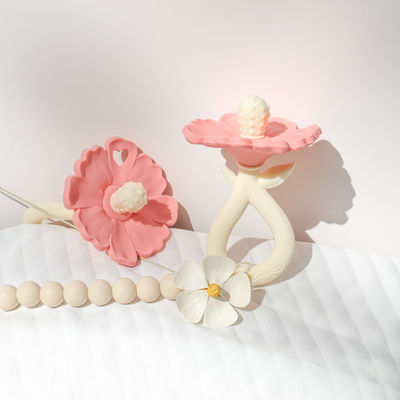 PAISEN Custom 6 meses Flora de planta forma Teether 100% Dentes de borracha natural Dentes de silicone mastigado Balançando brinquedo de bebê macio