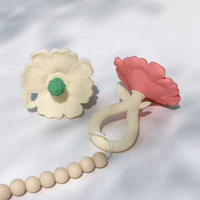 PAISEN Custom 6 meses Flora de planta forma Teether 100% Dentes de borracha natural Dentes de silicone mastigado Balançando brinquedo de bebê macio