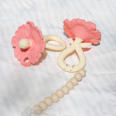 PAISEN Custom 6 meses Flora de planta forma Teether 100% Dentes de borracha natural Dentes de silicone mastigado Balançando brinquedo de bebê macio