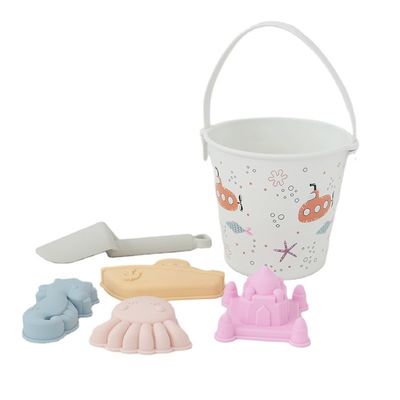 BSCI fábrica atacado personalizado EN71 testado impressão de transferência de calor silicone branco claro Kit de brinquedos para bebês brinquedos de praia de areia para crianças