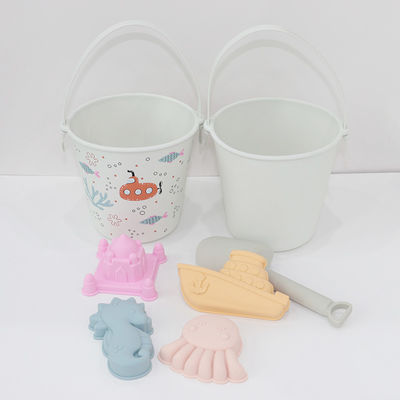 BSCI fábrica atacado personalizado EN71 testado impressão de transferência de calor silicone branco claro Kit de brinquedos para bebês brinquedos de praia de areia para crianças
