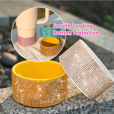 Taça por atacado Glitter Sapatilha de silicone para 20-40oz Bottle Cover Bottom Sleeve Cover Protective tumbler boot impresso