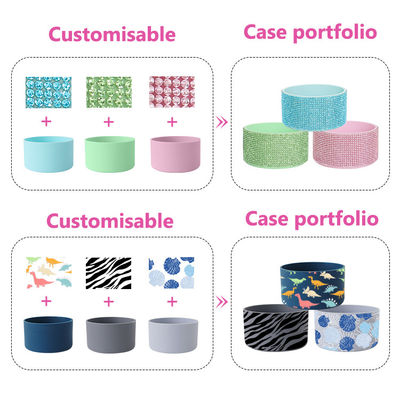 Taça por atacado Glitter Sapatilha de silicone para 20-40oz Bottle Cover Bottom Sleeve Cover Protective tumbler boot impresso