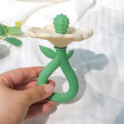 PAISEN Flores personalizadas Dentes de alimentação para bebés Brinquedos de mastigação Grade alimentar Dentes de silicone para bebés Brinquedos molares Dentes de mão para bebés Produto